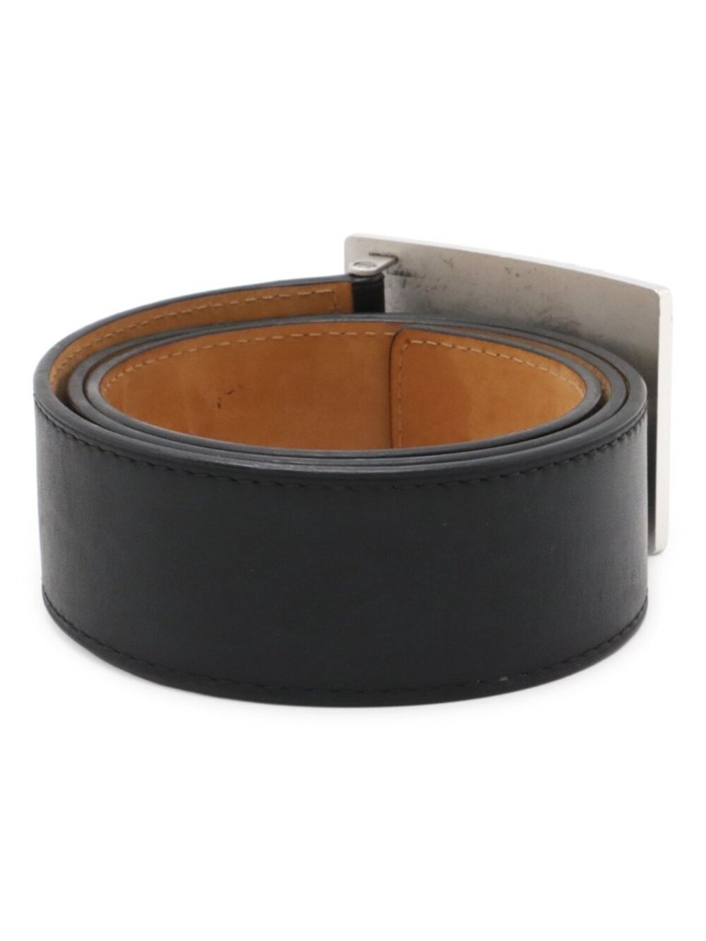 Louis Vuitton Ceinture Jeans Belt Leather Noir Black Silver 90 - Picture 2 of 9